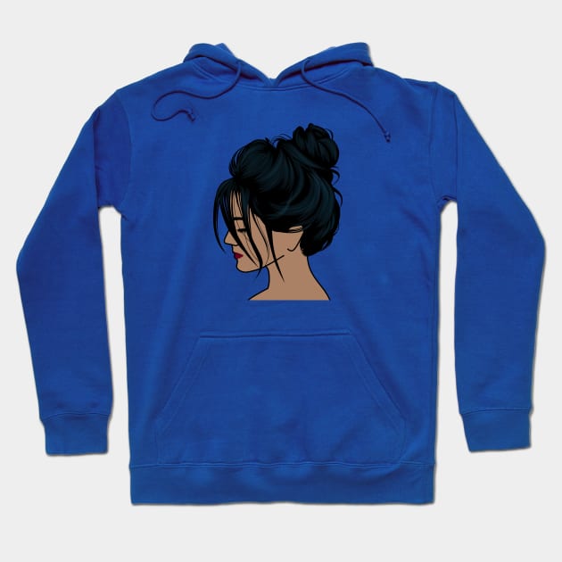 Messy bun girl Hoodie by DG vectors